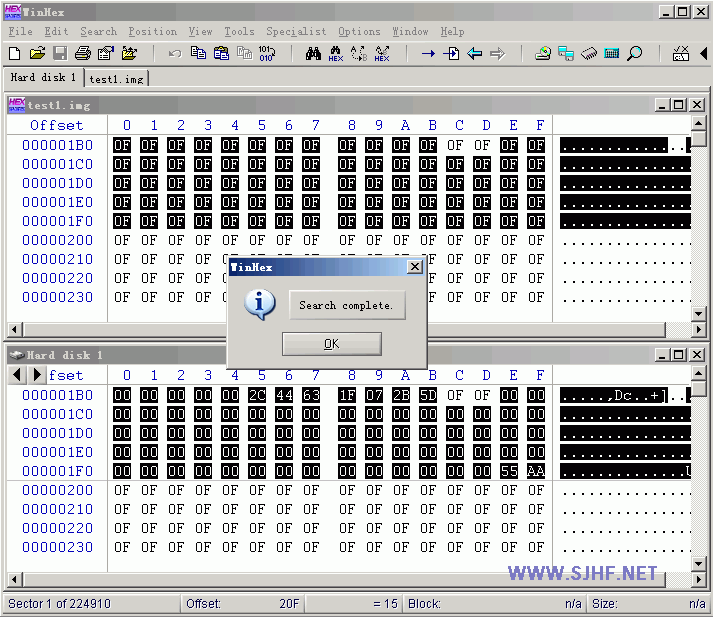 WINHEX的比较、同步功能加上NTFS对稀疏文件的支持